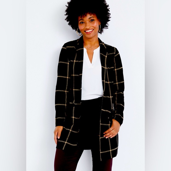 Jackets & Blazers - Maurice’s Plaid Blazer Cardigan in with Pockets. Excellent Condition. Size S